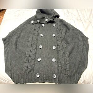Black cable knit cropped capelet